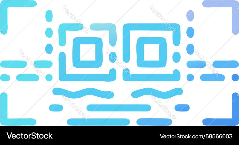 Blue Circuit Pattern with QR Code Vector Image