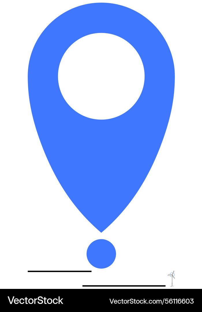 Blue map pin marker design representing navigation Blue map pin marker design representing navigation Vector Image