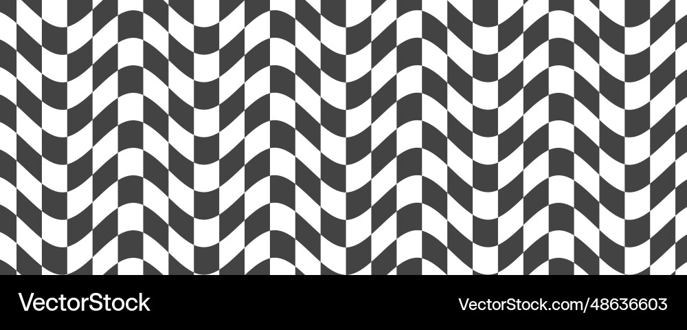 Checkerboard wavy pattern abstract chess square Checkerboard wavy pattern abstract chess square Vector Image