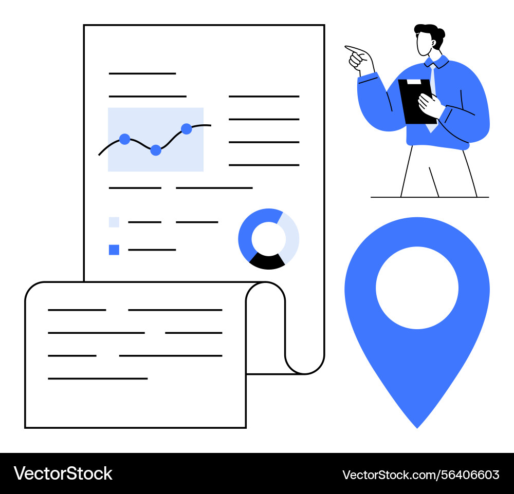 Data analysis with charts and location concept Data analysis with charts and location concept vector image