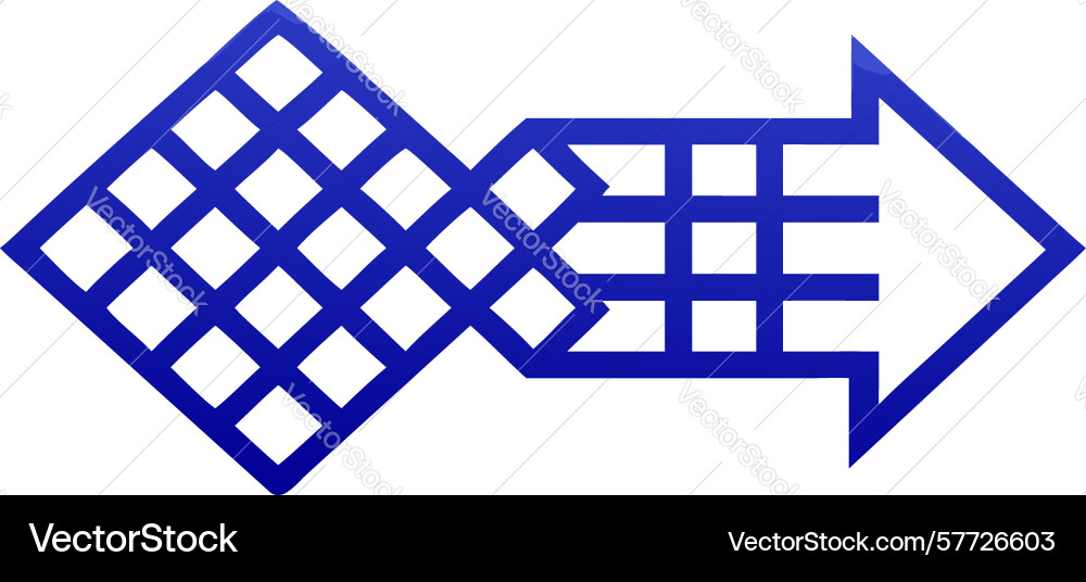 Grid-patterned arrow structured direction data vector image