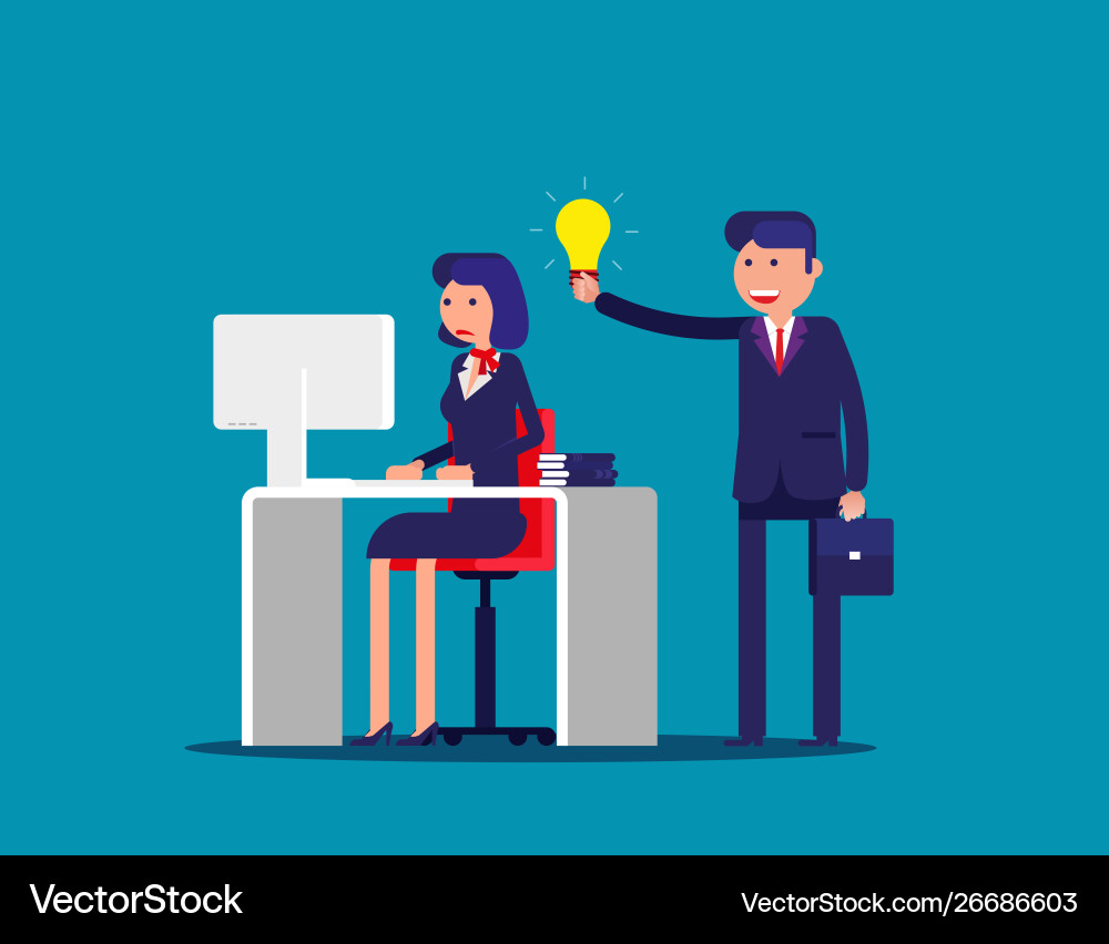Help with idea a colleague concept Help with idea a colleague concept vector image