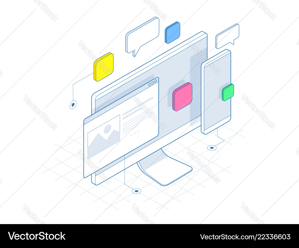 Online Learning Webinar - Isometric Vector Image
