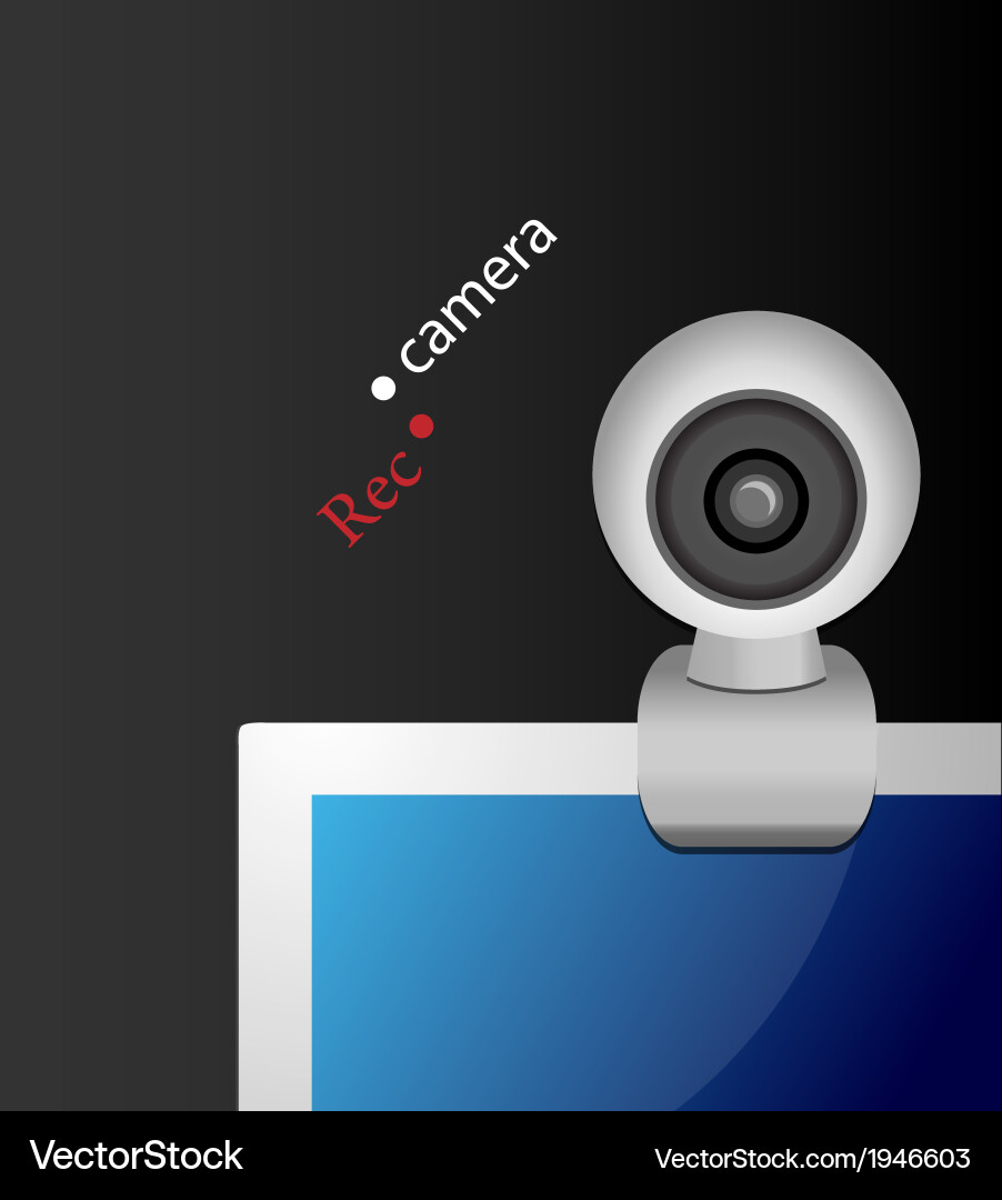 Web camera on monitor Vector Image