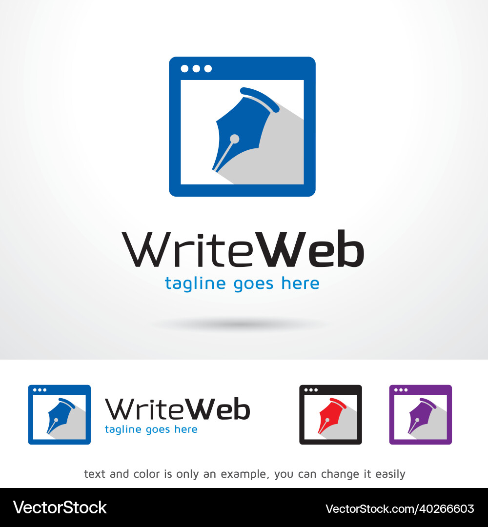 Write web logo template vector image
