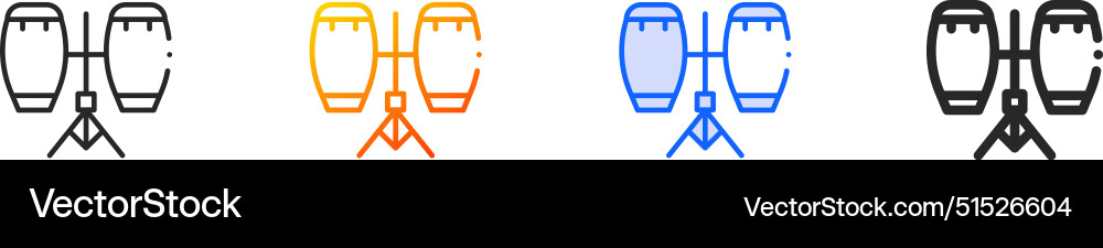 Conga iconthin linear gradient blue stroke Vector Image