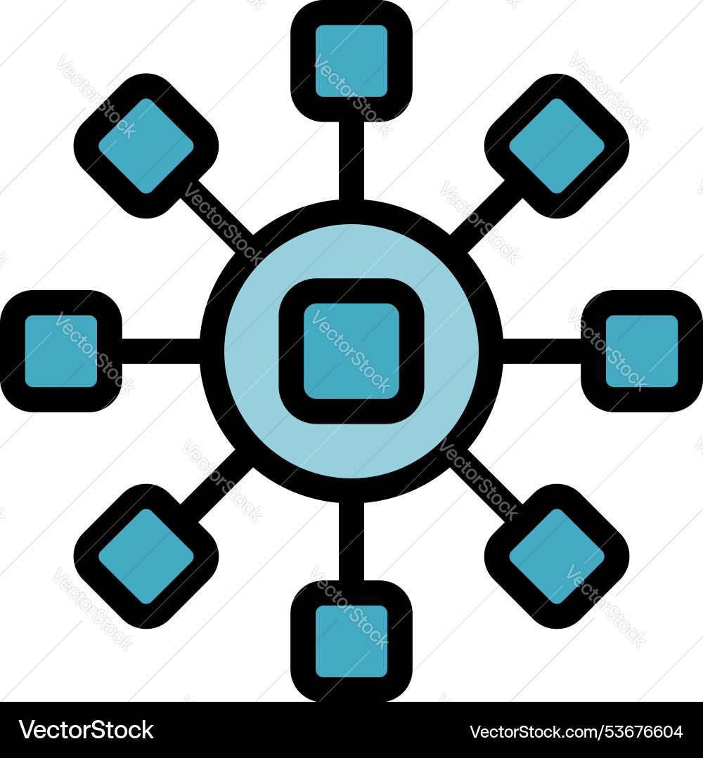 Network hub connecting multiple devices Network hub connecting multiple devices vector image