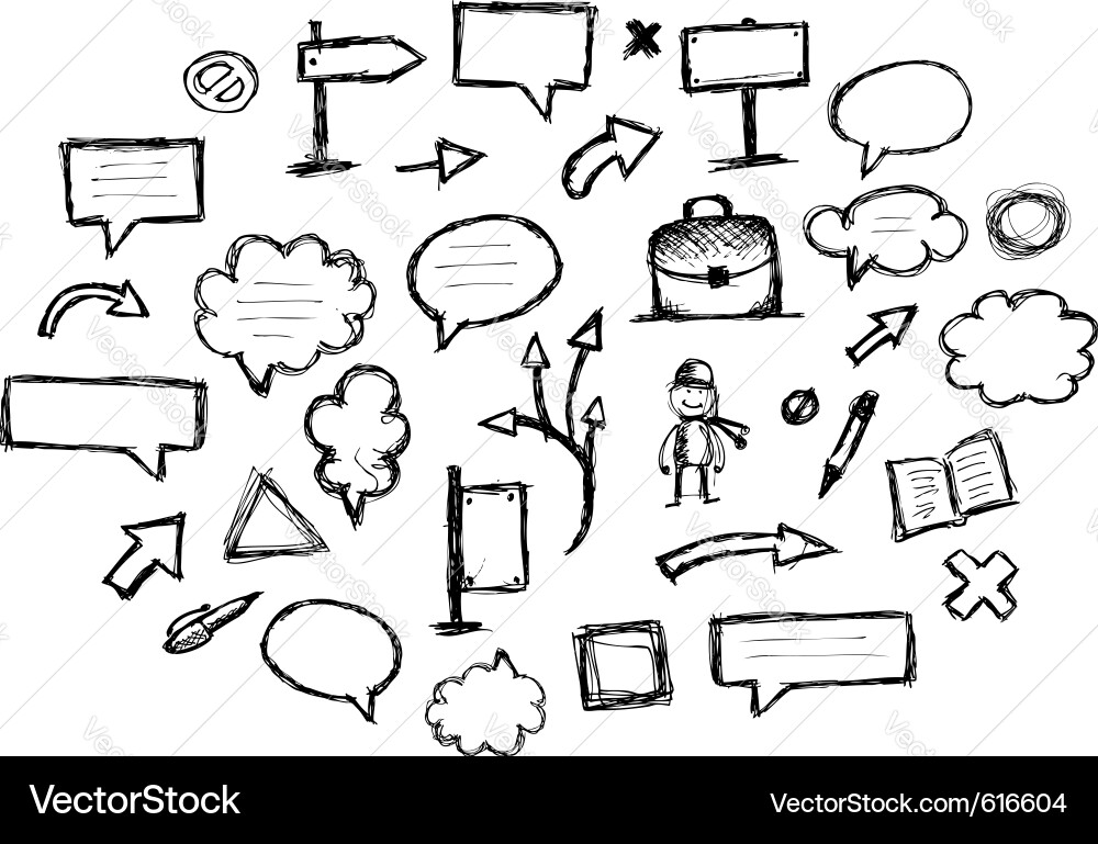 Sketch of Arrows and Frames vector image