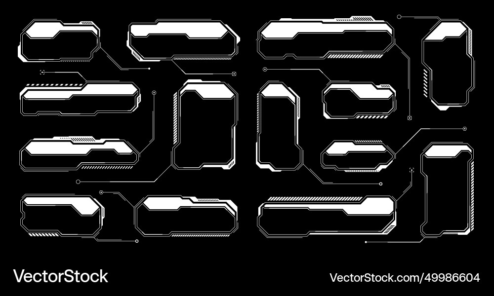 White futuristic hud ui elements sci-fi user Vector Image