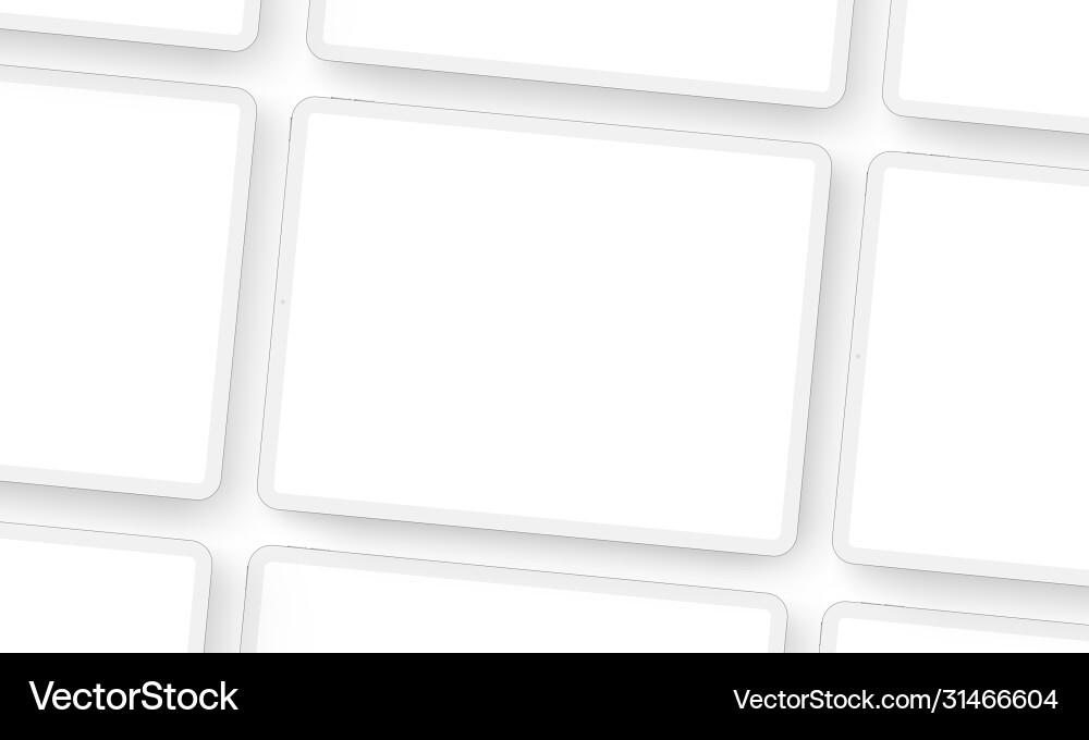 Wireframe clay tablet computers with blank screens Wireframe clay tablet computers with blank screens vector image