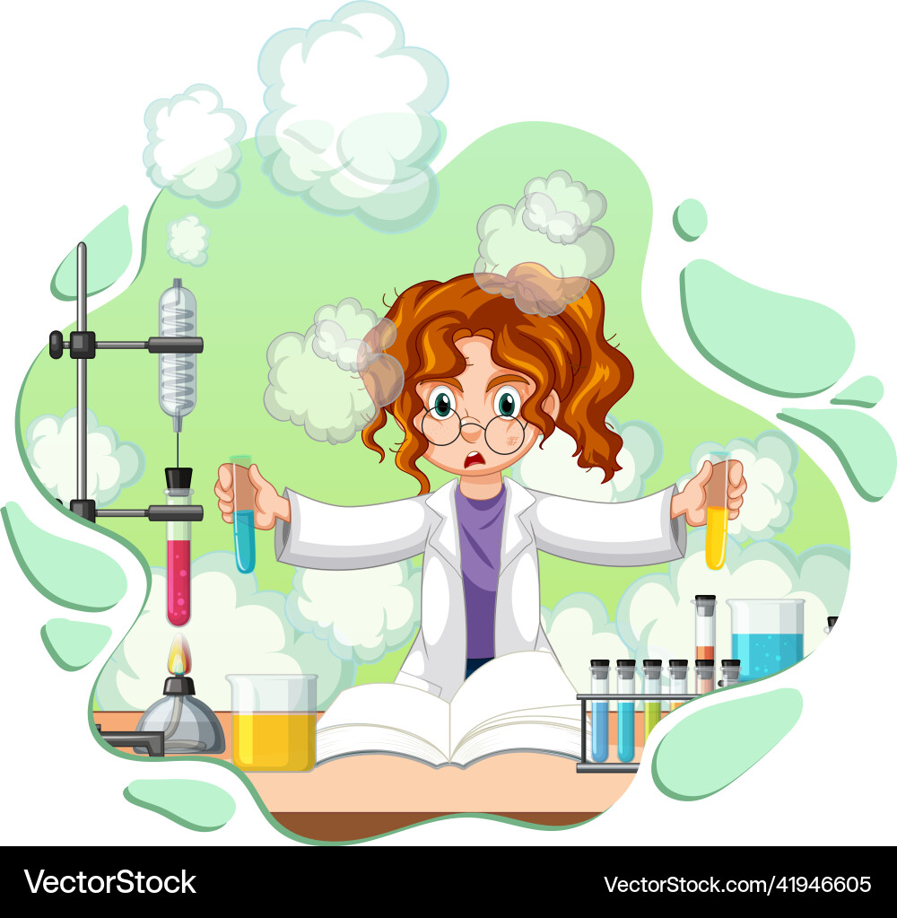 A scientist experiment in the lab on white A scientist experiment in the lab on white vector image