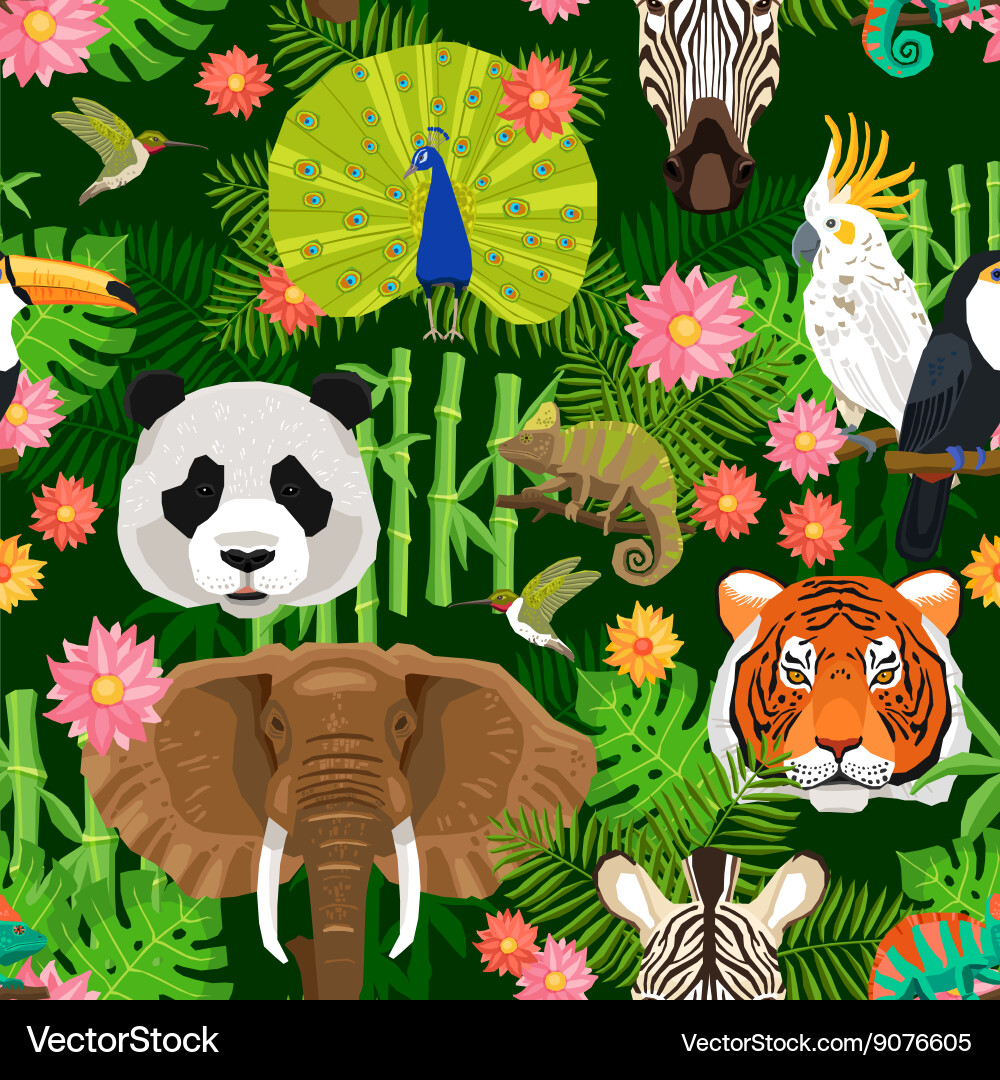 Animals seamless pattern Royalty Free Vector Image