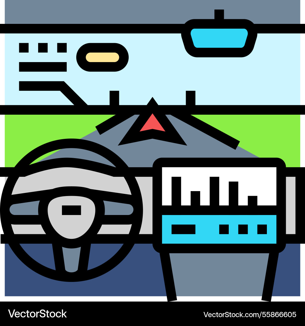 Augmented reality head up display color icon Augmented reality head up display color icon vector image