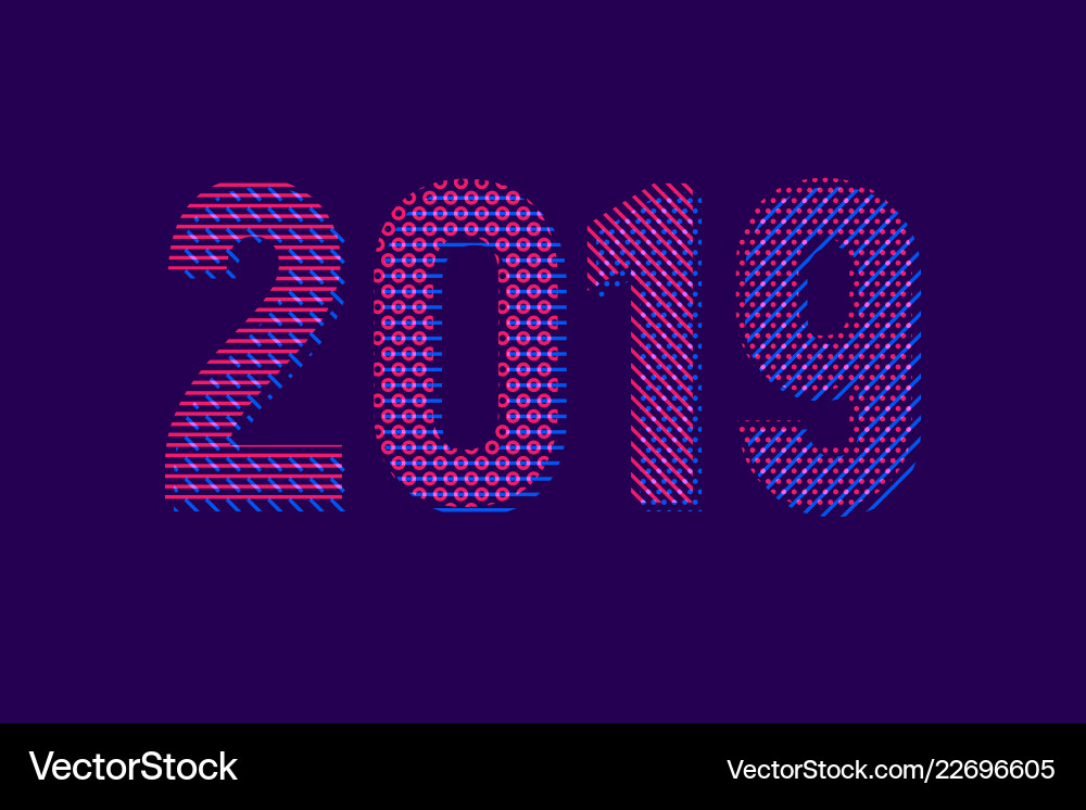 Grußkarte mit Inschrift Frohes neues Jahr 2019 Grußkarte mit Inschrift Frohes neues Jahr 2019 vektorbild