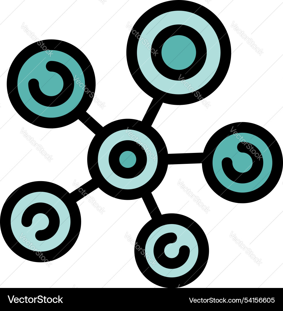 Network hub connecting five nodes with lines Network hub connecting five nodes with lines vector image