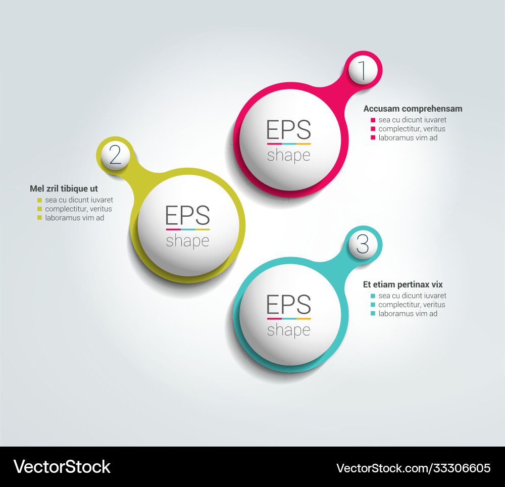 Round shape 3 step template simply color Round shape 3 step template simply color vector image