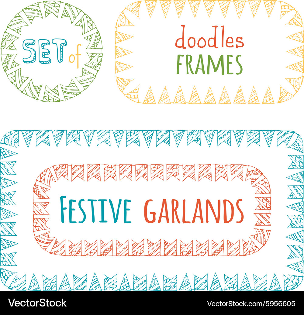 Set of bunting frames isolated on white background Vector Image