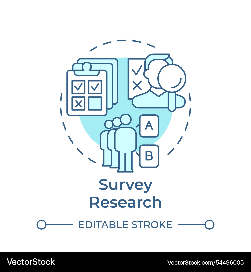 Survey research soft blue concept icon Survey research soft blue concept icon vector image