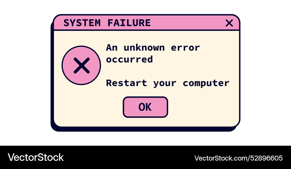 Systemausfall-Nachricht mit Text Systemausfall-Nachricht mit Text vektorbild