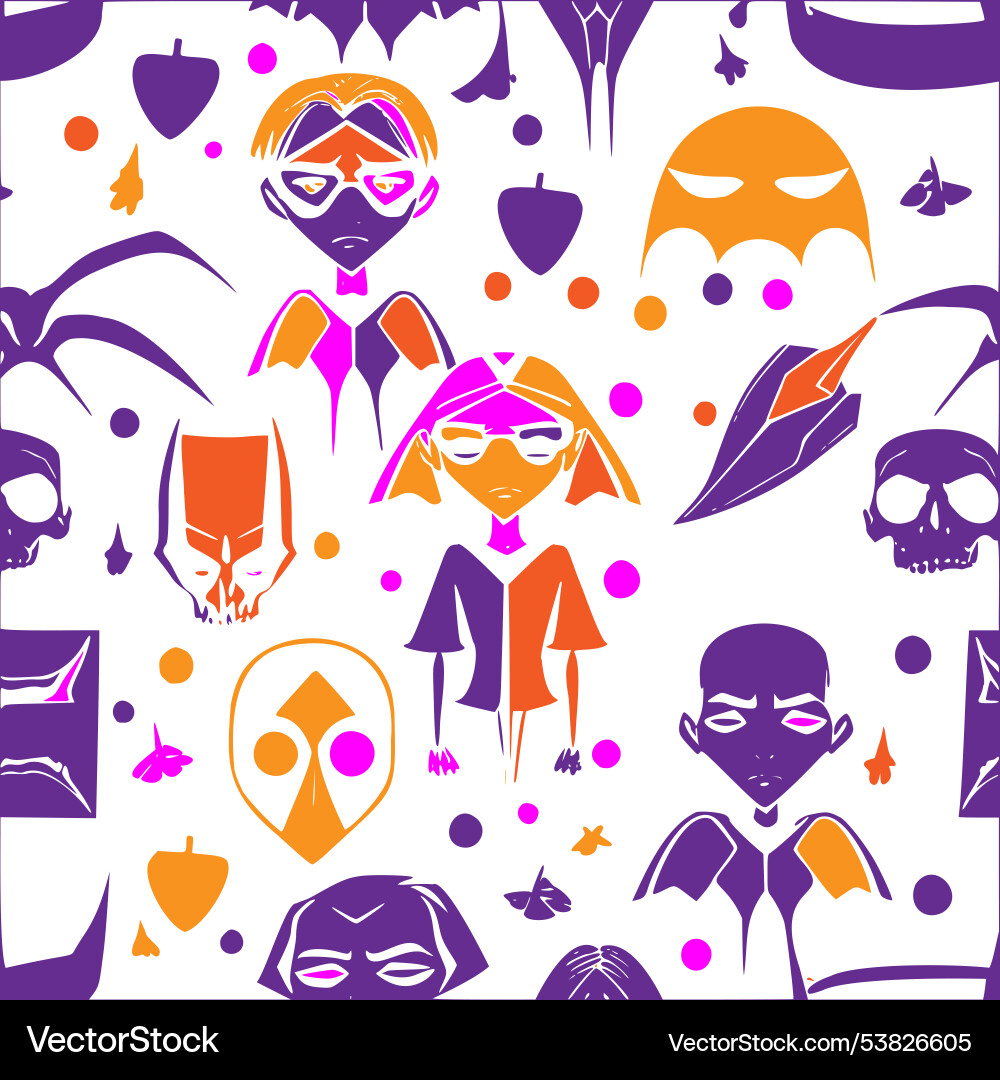 Vampire abstract pattern seamless vector image