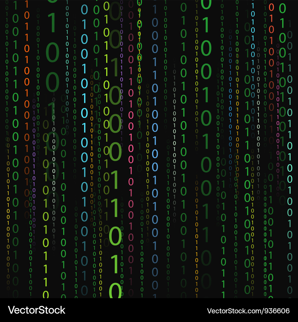 Binary Code Stream Vector Image