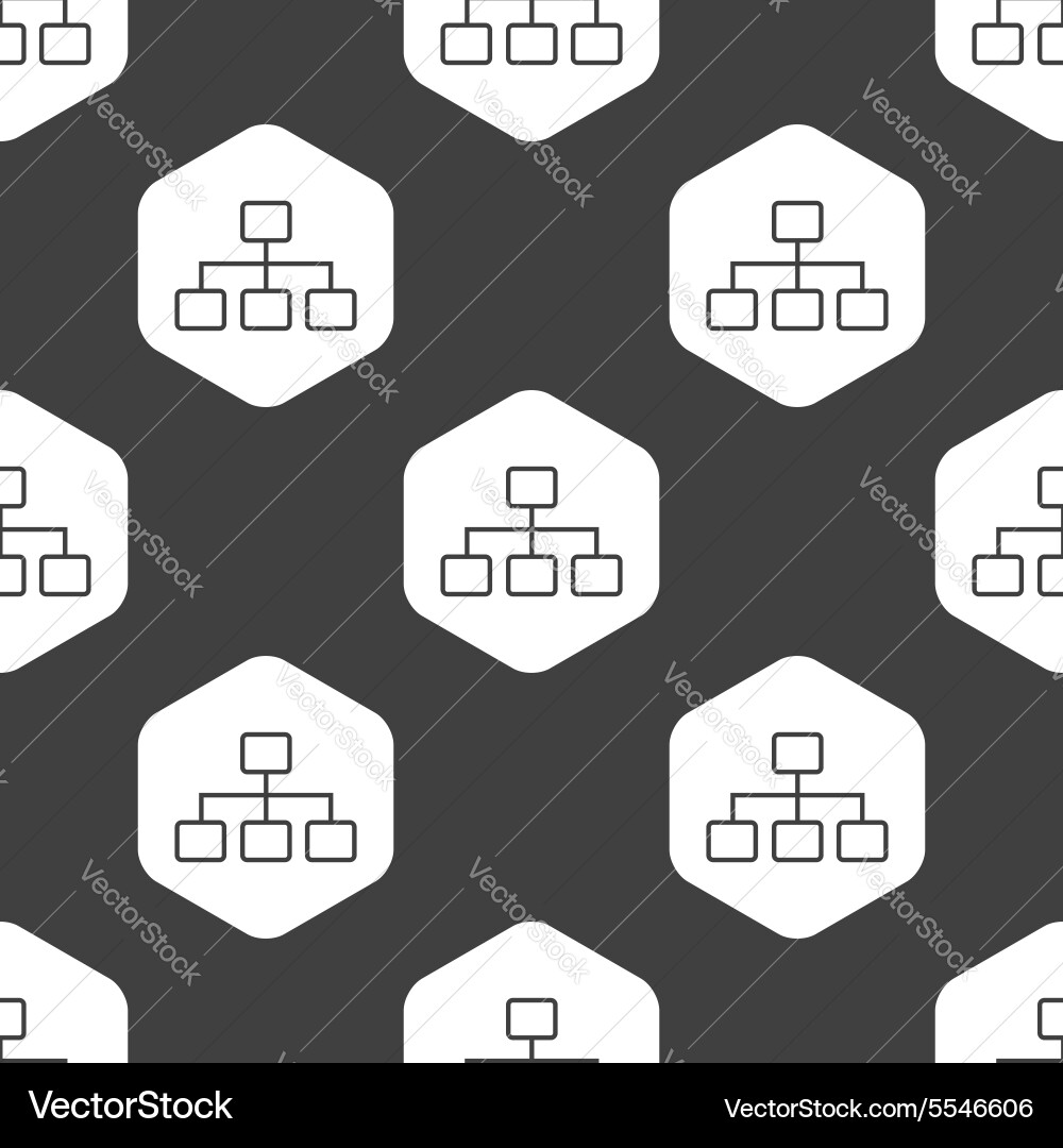Black hexagon scheme pattern vector image