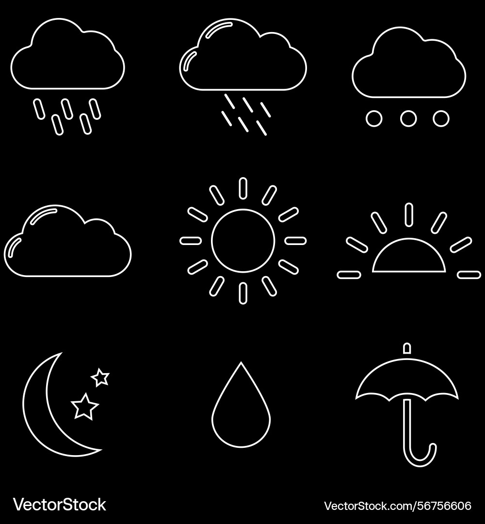 Clouds icons set of in different form Clouds icons set of in different form Vector Image