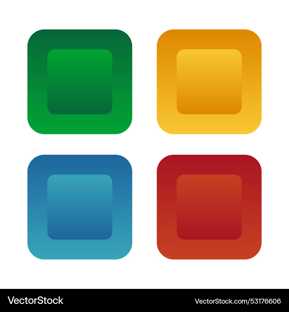 Colored square buttons Colored square buttons vector image