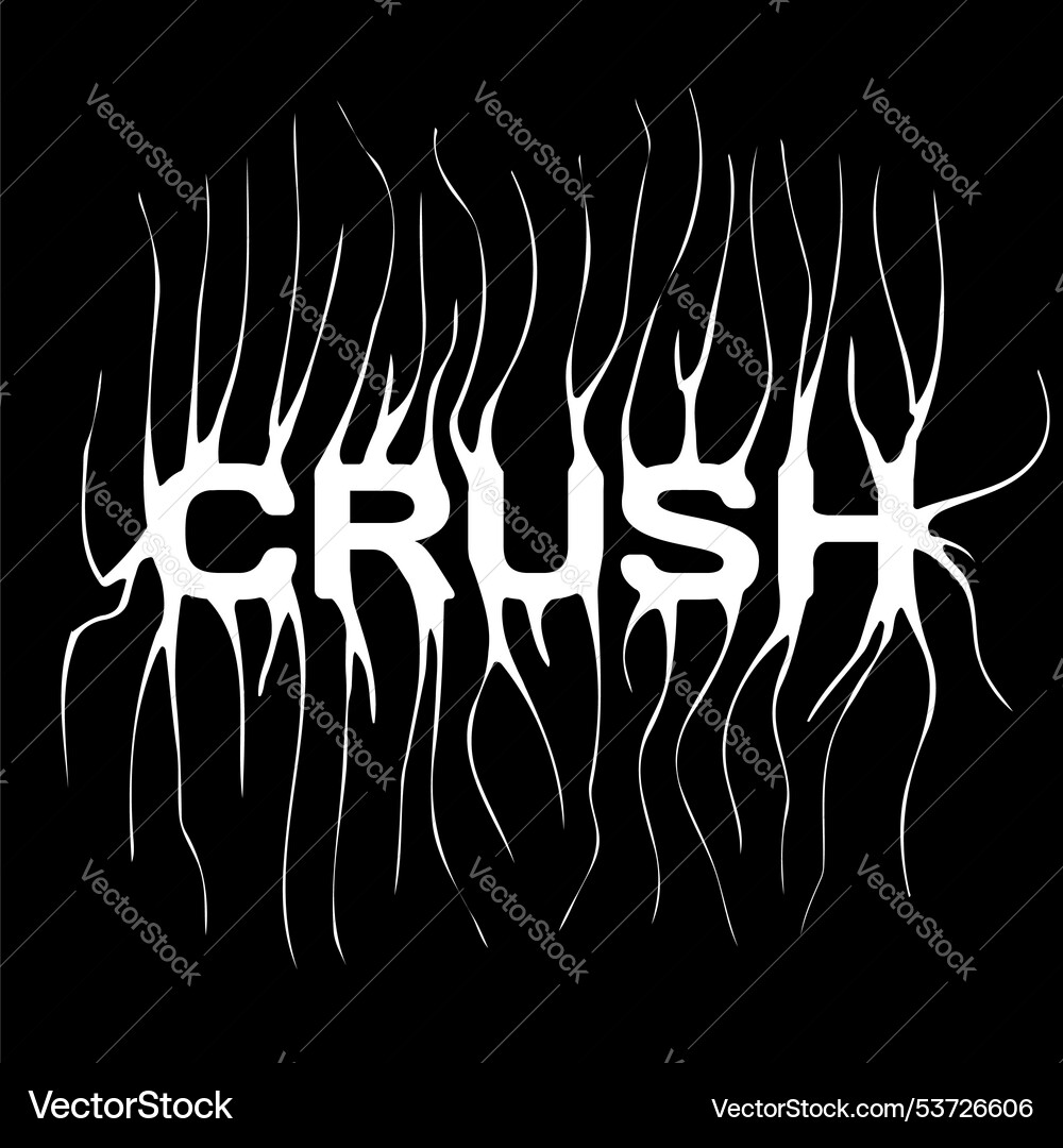 Crush- slogan tee print design with distorted Crush- slogan tee print design with distorted vector image