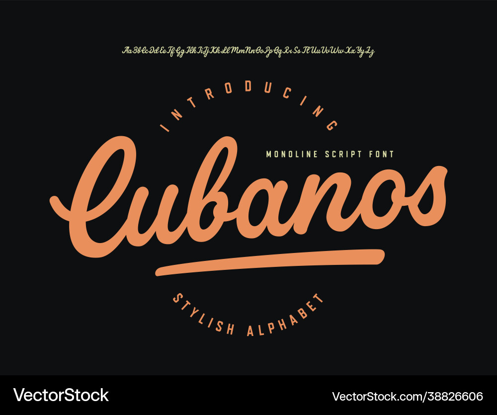 Cubanos Monoline Script Font vector image