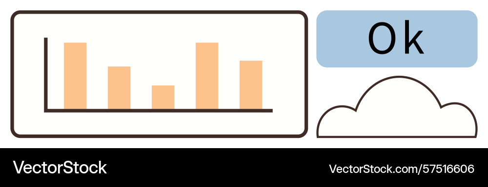 Data visualization with bar chart cloud vector image