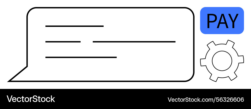 Digital Payment Message with Pay Button Vector Image