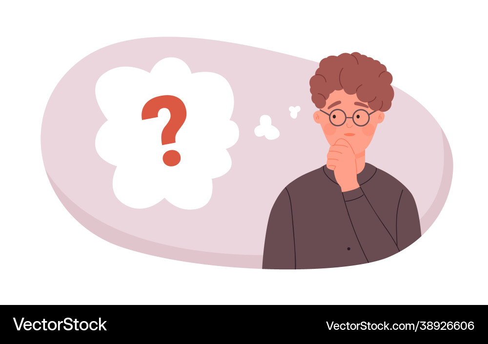 Find answer idea to question nerd student Vector Image