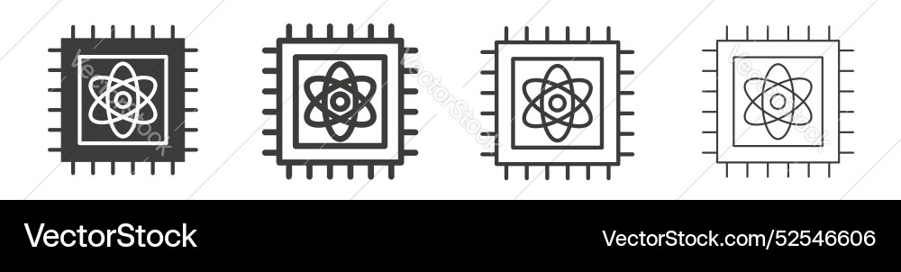 Quantum computing icon set on white background Quantum computing icon set on white background vector image