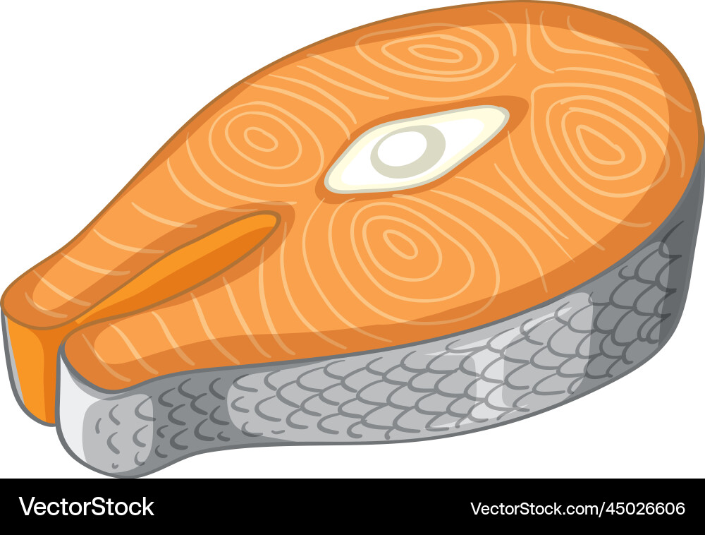 Simple salmon fish isolated cartoon Royalty Free Vector