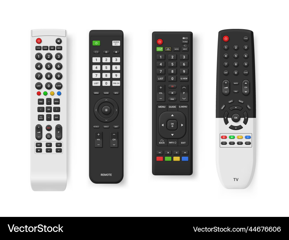 Remote Controls Custom Shape Tv remote control device different shape set – Royalty-Free Vector ...