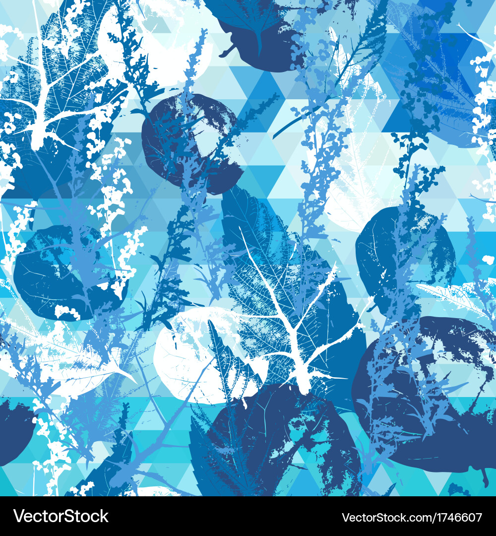 Abstract seamless pattern with leaves vector image