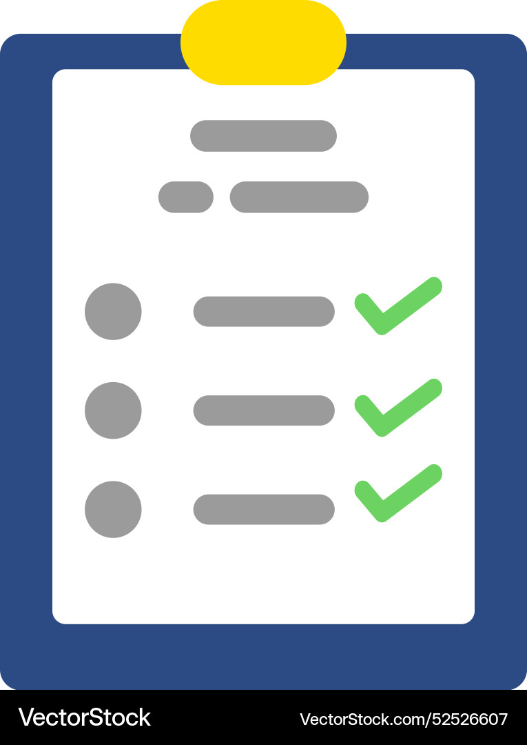 Checklist color icon document on clipboard test vector image