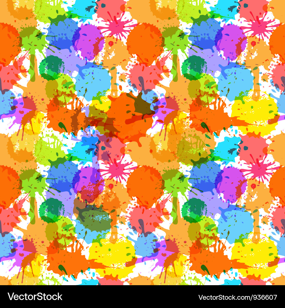 Colorful Ink Blots Seamless Pattern Vector Image