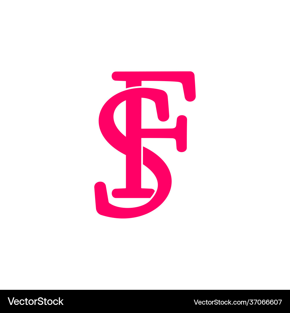 Letter sf linked font overlapping design symbol Vector Image