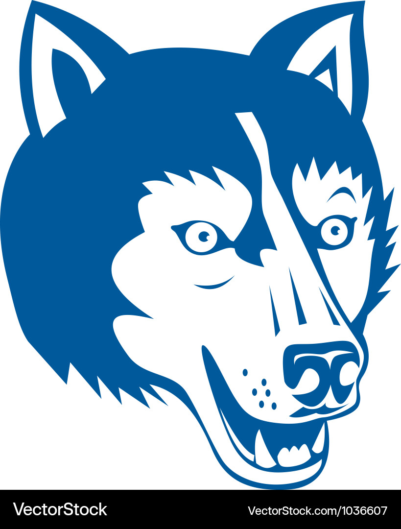 Retro Wolf Head Portrait Vector Image