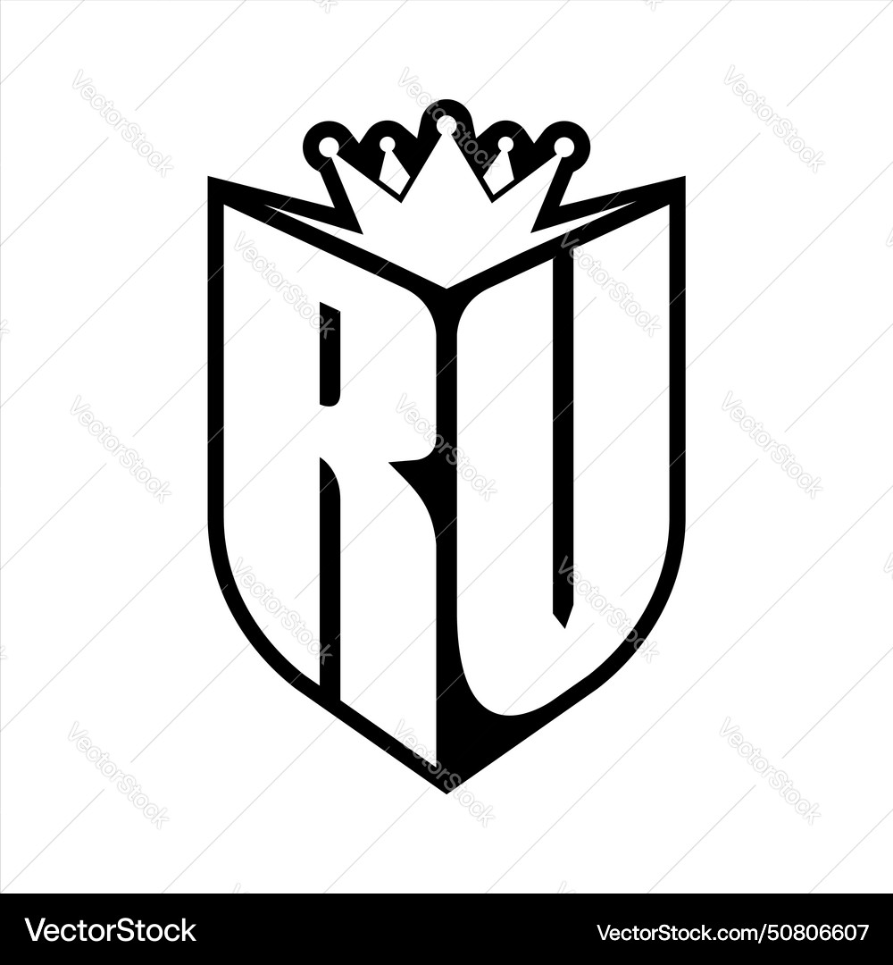 Rv letter bold monogram with shield shape Vector Image