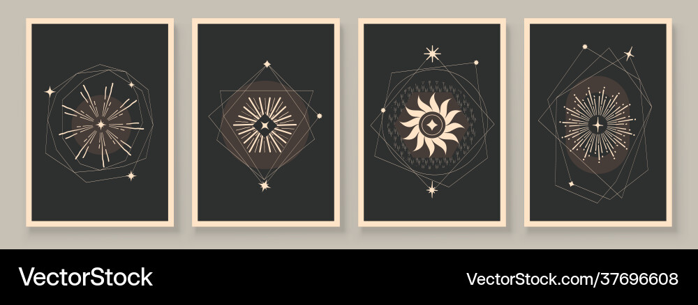 Abstract contemporary art with celestial geometry vector image