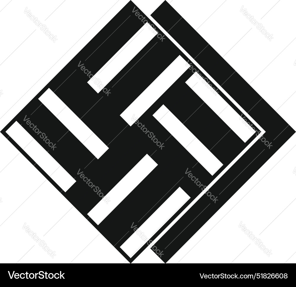 Black and white abstract geometric shape forming Vector Image