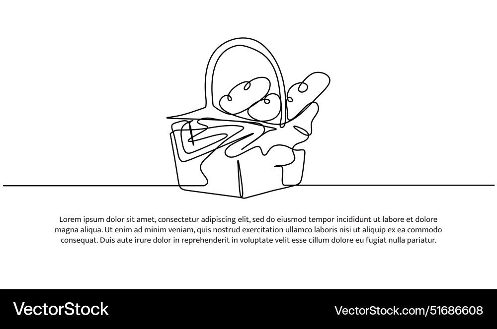 Continuous one line design of picnic Continuous one line design of picnic vector image