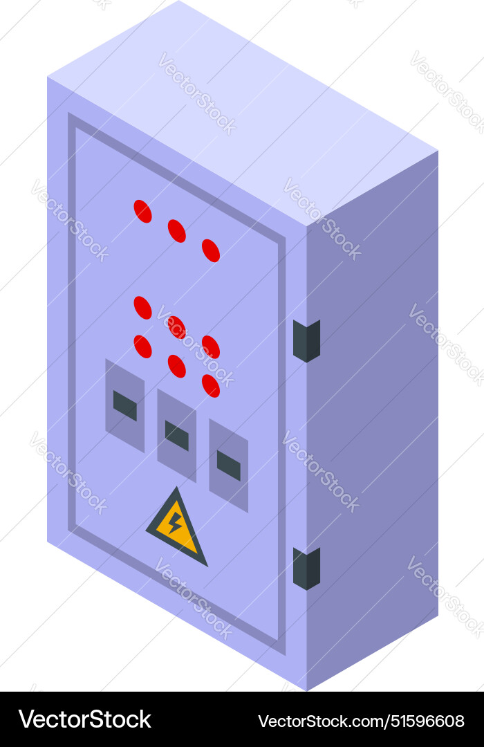 Electrical panel with warning sign displaying red Vector Image