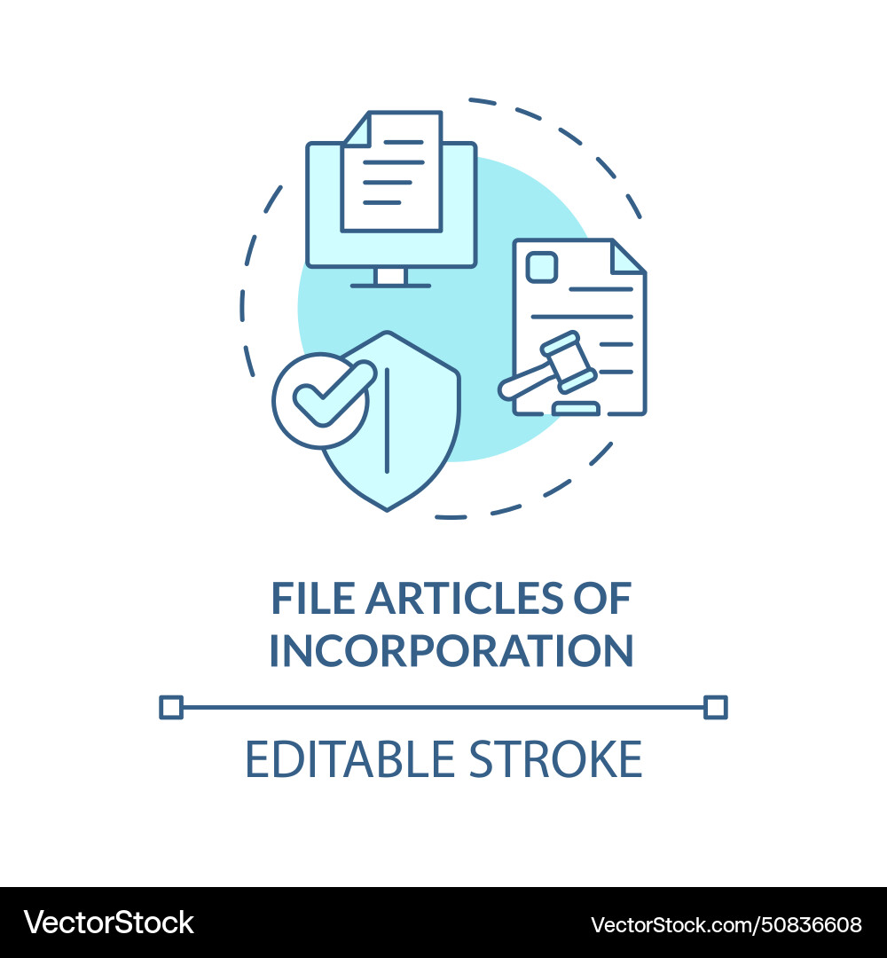 File articles of incorporation soft blue concept Vector Image