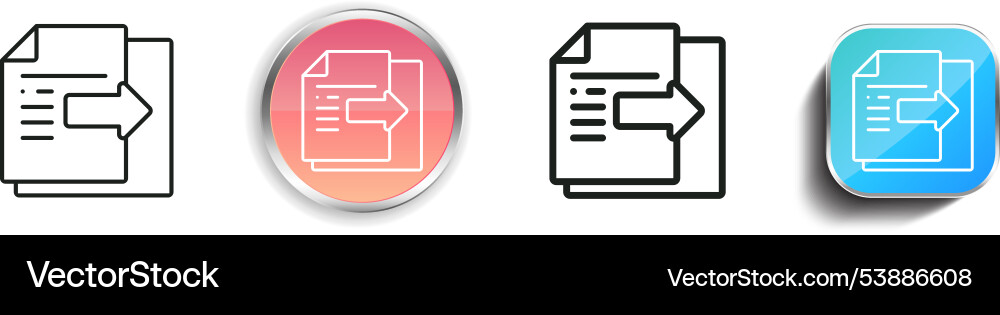 File icon thin linear regular and button style vector image