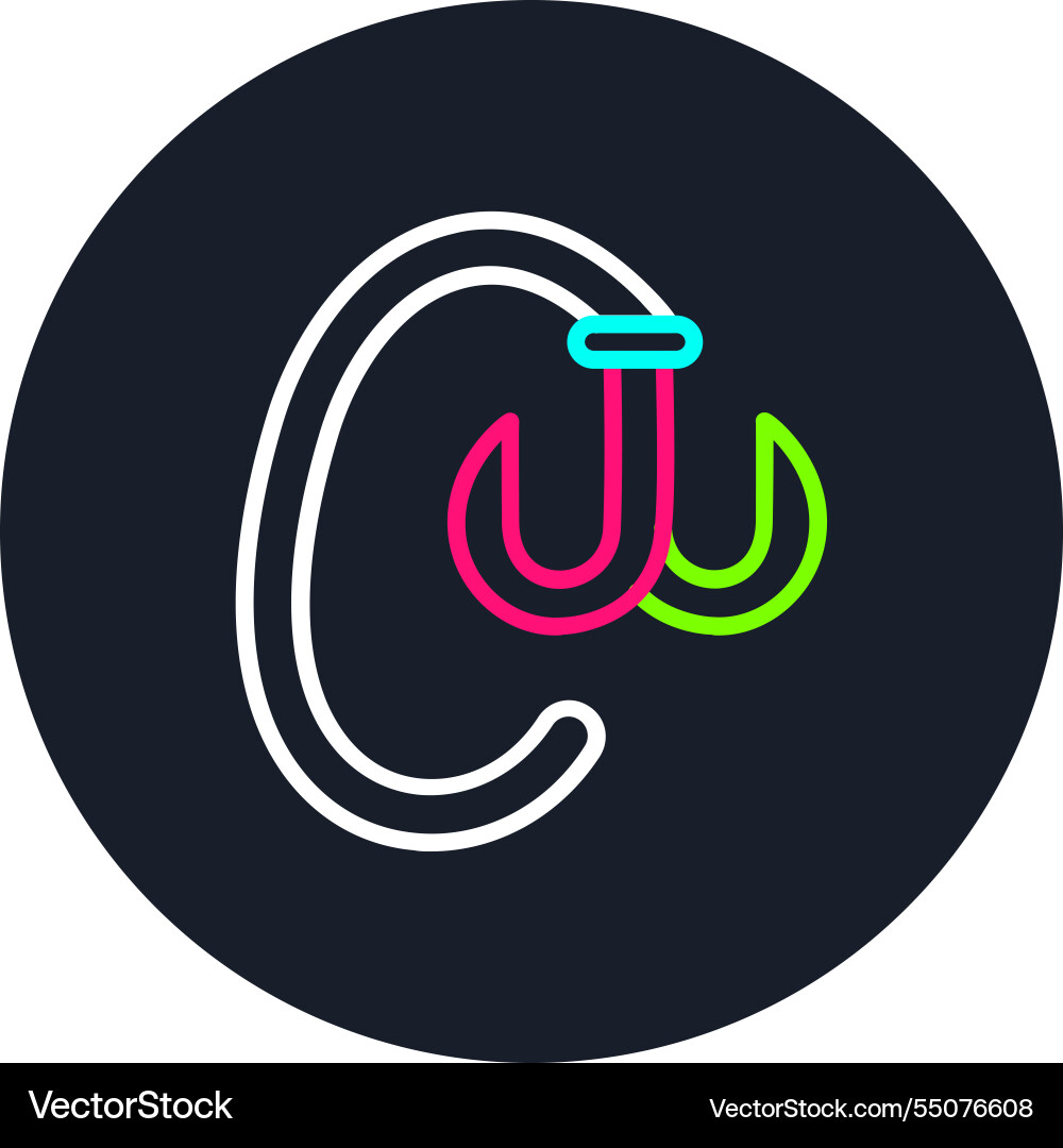 Hook line multi color icon Vector Image