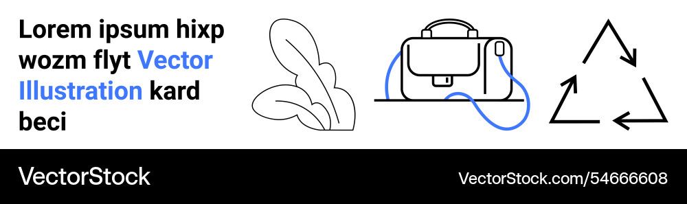 Modern minimalistic objects including leaf bag Modern minimalistic objects including leaf bag vector image